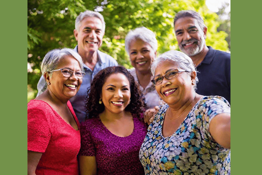 Multi generation family standing together 